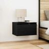 vidaXL Wall-mounted Bedside Cabinet with Drawer 2 pcs Black Oak