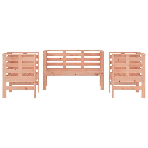 vidaXL Garden Lounge Set Natural Wood Solid Douglas wood Medium Durable
