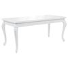 vidaXL High Gloss Dining Table High Gloss White MDF and Plastic