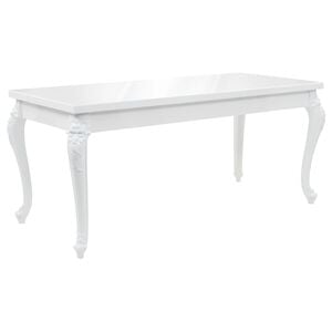 vidaXL High Gloss Dining Table High Gloss White MDF and Plastic