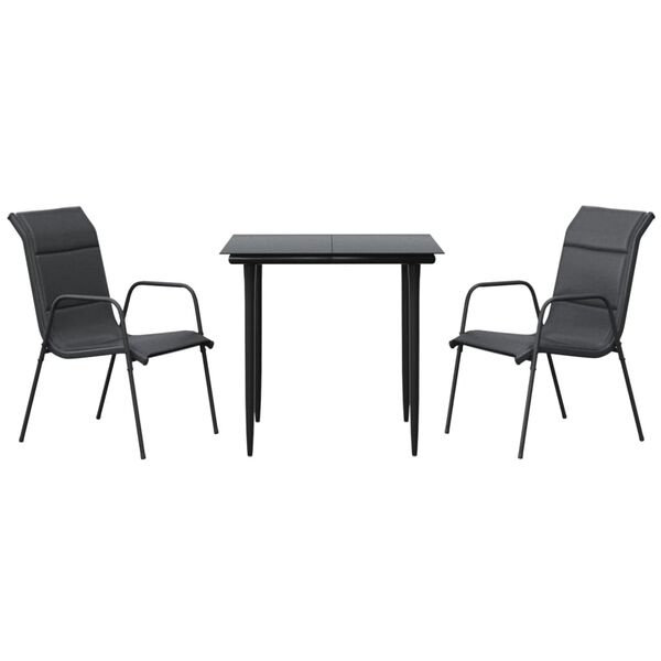 vidaXL Garden Dining Set Black and Anthracite