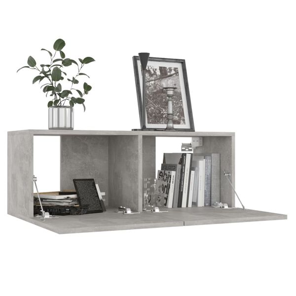 vidaXL TV Cabinet Concrete Gray Engineered Wood Large TV Cabinet