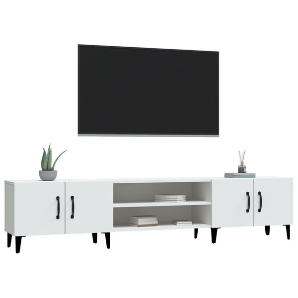 vidaXL TV Cabinet White Engineered wood Large TV Cabinet Rectangular