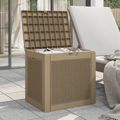 vidaXL Patio Storage Box Light Brown 21.9"x16.9"x20.9" Polypropylene