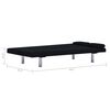 vidaXL Sofa Bed Black Wooden frame Standard