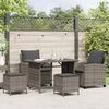 vidaXL Garden Sofa Set Grey PE Rattan Large Removable Covers