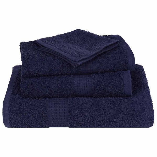 vidaXL Towel Set Navy Blue 100% Cotton Variety Set Towel Sets