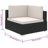 vidaXL Patio Furniture Black Poly Rattan Large Removable Covers