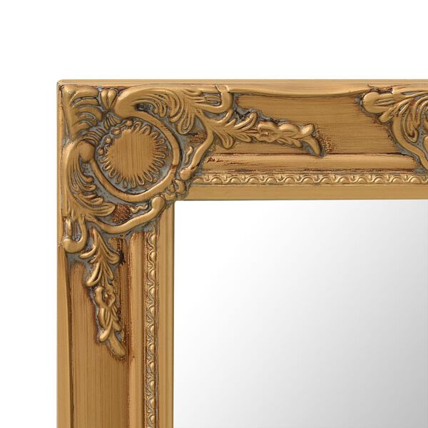 vidaXL Wall Mirror Gold Wood, glass, engineered wood 19.7 x 15.7 in