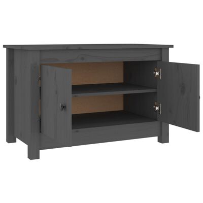 vidaXL Shoe Cabinet Gray 27.6"x15"x17.9" Solid Wood Pine