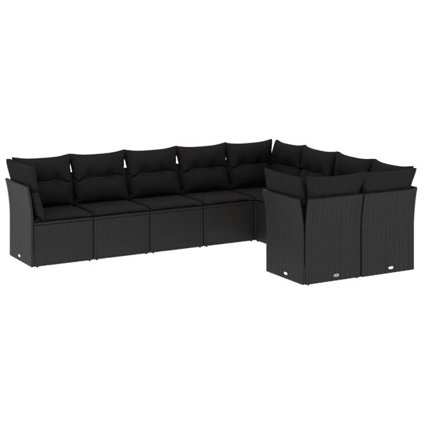 vidaXL Garden Sofa Set Black
