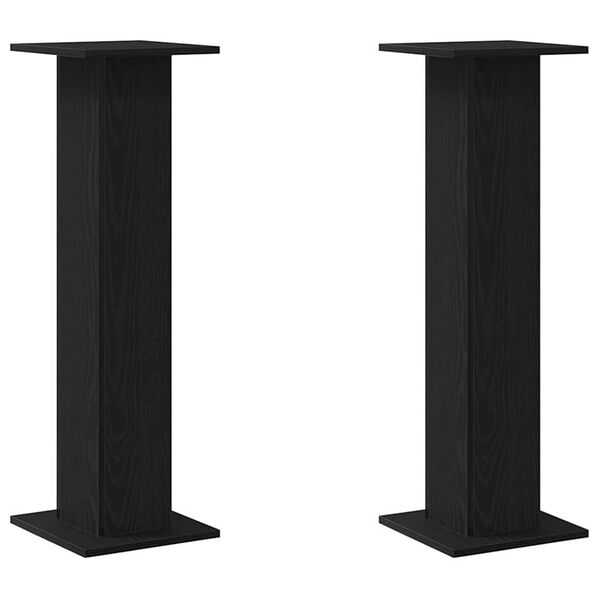 vidaXL Plant Stand 2 pcs Black Oak 11.81 x 11.81 x 37.40 in