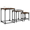vidaXL Nesting Coffee Table Set of 3 Brown oak Engineered wood, metal