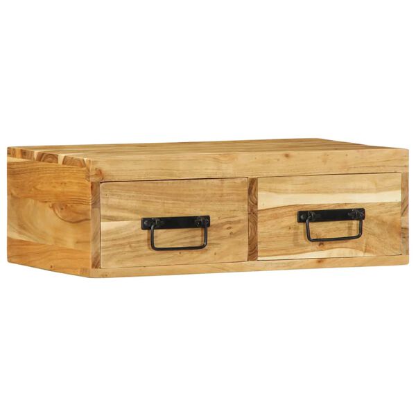 vidaXL Wall-mounted TV Cabinet Light brown Solid acacia wood Medium