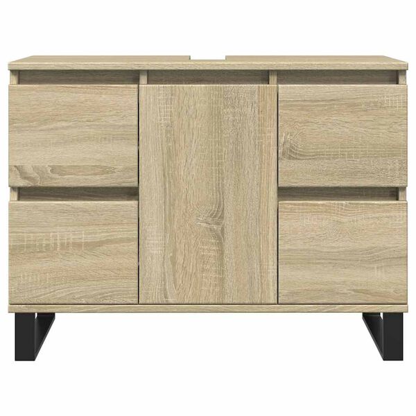 vidaXL Bathroom Cabinet Sonoma oak Engineered wood 31.5x13.0x23.6 in