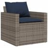 vidaXL Patio Sofa Set Set of 6 Gray PE rattan Medium Removable Covers