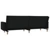 vidaXL Sofa Bed Black Fabric (100% polyester), wood, plastic 2-seater size