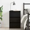 vidaXL Bedside Cabinet Black oak 40 x 35 x 62.5 cm Engineered wood