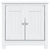 vidaXL Bathroom Sink Cabinet White Solid pine wood, engineered wood, metal