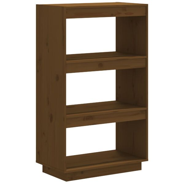 vidaXL Book Cabinet Honey brown Solid pinewood Medium Book Cabinet
