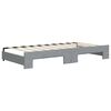 vidaXL Daybed With Trundle Light Gray Polyester, metal, wood, plywood, foam