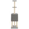 vidaXL Cat Tree Light grey Engineered wood, plush, sisal 57.1 in tall