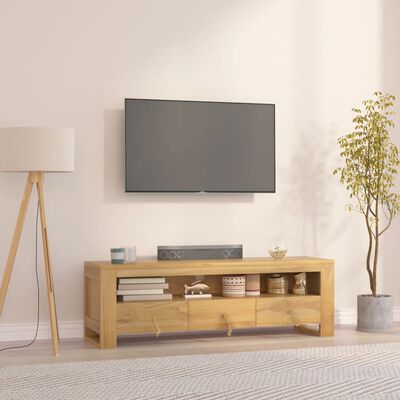 vidaXL TV Stand 43.3"x11.8"x13.8" Solid Wood Teak