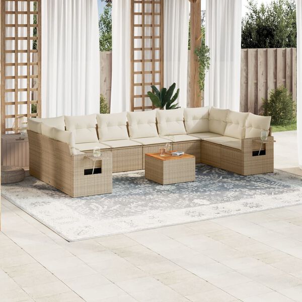 vidaXL Garden Sofa Set Beige