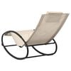 vidaXL Sun Lounger with Pillow Steel and Textilene Cream