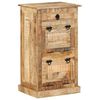 vidaXL Shoe Cabinet Natural wood Solid rough mango wood Compact