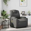 vidaXL Massage Recliner Chair Grey Faux leather, metal, plywood Medium