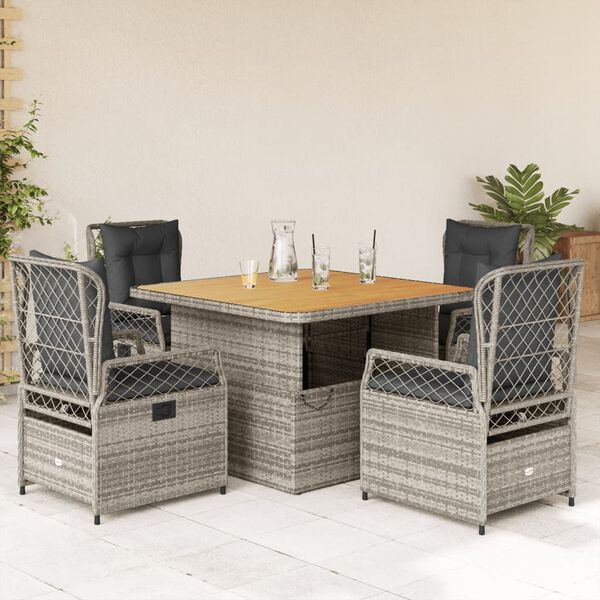 vidaXL Garden Dining Set Grey and Brown