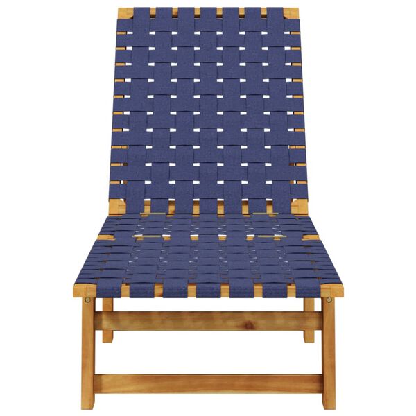 vidaXL Sun Lounger Dark Blue and Brown