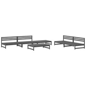 vidaXL Garden Lounge Set Grey Solid Pine Wood 6 Piece Modular