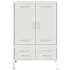 vidaXL Highboard White Cold-rolled steel Medium Adjustable Feet