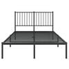 vidaXL Bed Frame Black Steel 47 x 79 in Bed Frame Rectangular