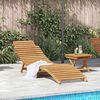 vidaXL Sun Lounger Brown 77.95 x 21.65 x 23.03 in Solid Teak Wood