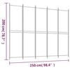 vidaXL 5-Panel Room Divider White 98.4"x78.7" Fabric