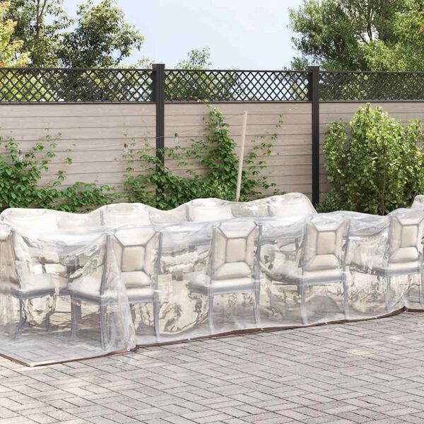 vidaXL Clear Tarpaulin with Eyelets 9.8x19.7' Polyethylene