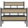 vidaXL Bed Frame Black, Sonoma Oak Iron, Engineered Wood 80 x 79 in Single