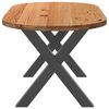 vidaXL Dining Table Light Brown Solid Oak Wood Large Levelers