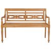 vidaXL Batavia Bench with Red Cushion 59.1" Solid Teak Wood
