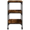 vidaXL Kitchen Trolley Smoked Oak 23.6"x16.1"x29.9" Engineered Wood