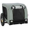 vidaXL Pet Bike Trailer Grey and Black Oxford Fabric, Iron, PVC Medium