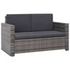vidaXL Rattan Sofa Set Grey and Dark Grey Poly Rattan and Polyester Medium