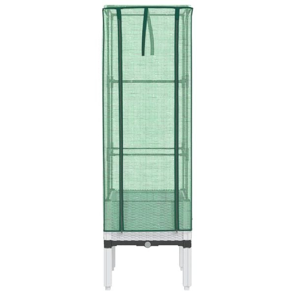 vidaXL Raised Bed White Polypropylene Medium Rope Raised Bed Square