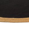 vidaXL Area Rug Black and Natural Jute, Cotton 59.1 in Diameter
