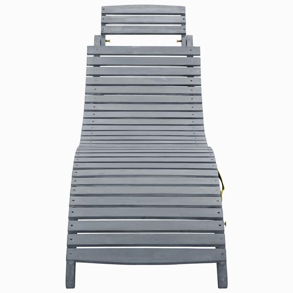 vidaXL Patio Sun Lounger Grey Solid acacia wood, 100% polyester Standard