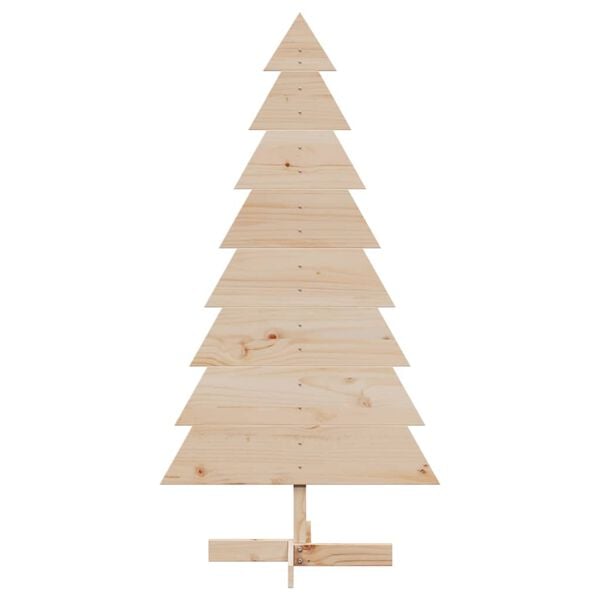 vidaXL Wooden Christmas Tree Natural Solid Pine Wood 59.1 in Tall