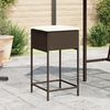 vidaXL Garden Bar Stool Brown Poly Rattan with a powder-coated steel frame